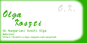 olga koszti business card